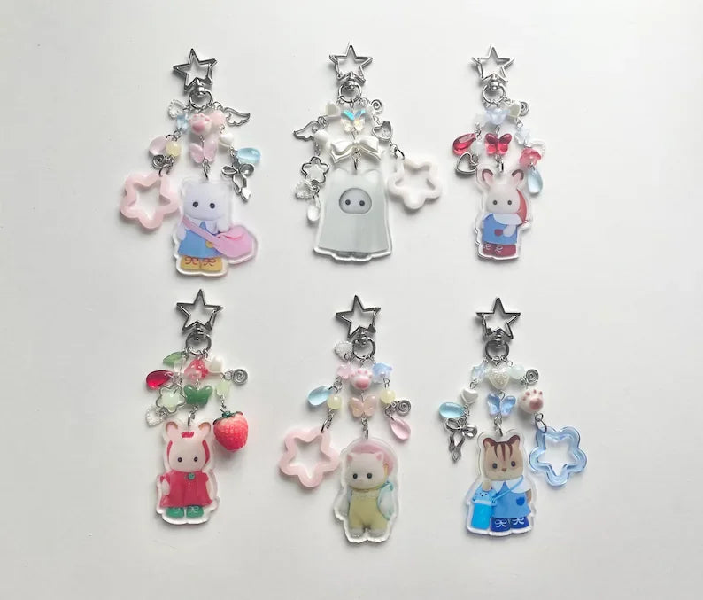 Calico Critters keychains ⋆.࿔* Y2K
