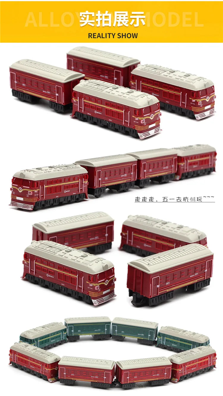 1:60 Retro train model Alloy Car Diecasts Metal Toy Model with Pull Back Function Vehicles for Child Gifts
