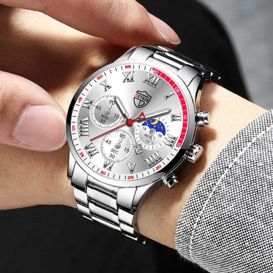 Hot Selling 10 Pcs/set Watches for Men, Watch for Men, Alloy Strap Wrist Watch for Men, Outdoor Style Watch for Men