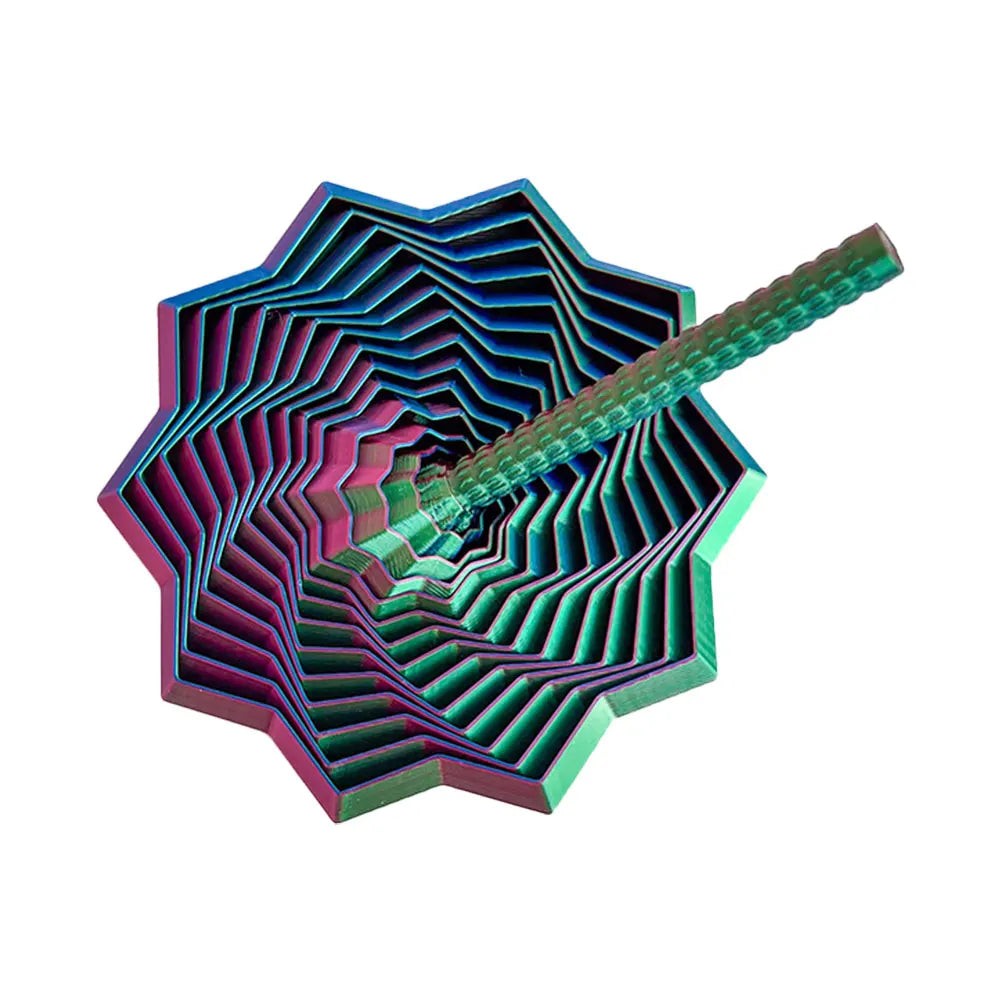 3D Visual Illusion Fidget Star | Sensory Stress Relief Spiral Ornament