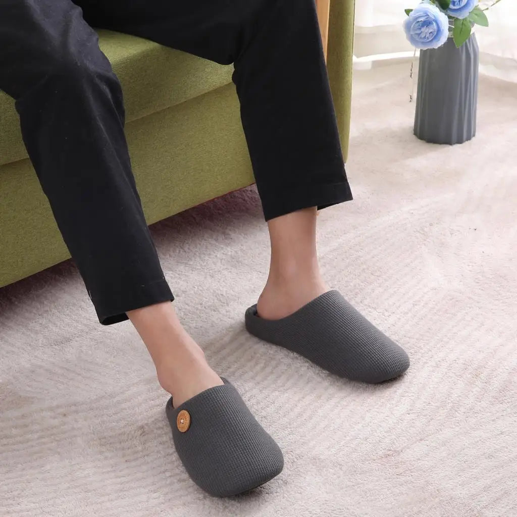 Classic Men Slippers Indoor Men Slippers Fashion Men House Slippers Outdoor Antiskid Soft Men Flat Slippers Winter Bedroom Shoes