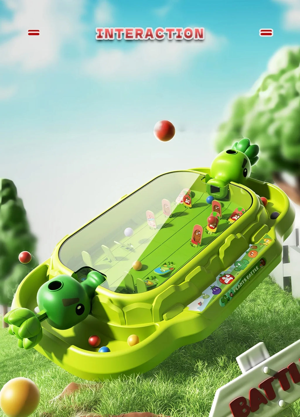 Plants vs Zombies 2-Player Tabletop Shooting Battle Game | Family Party Toy for Kids & Adults