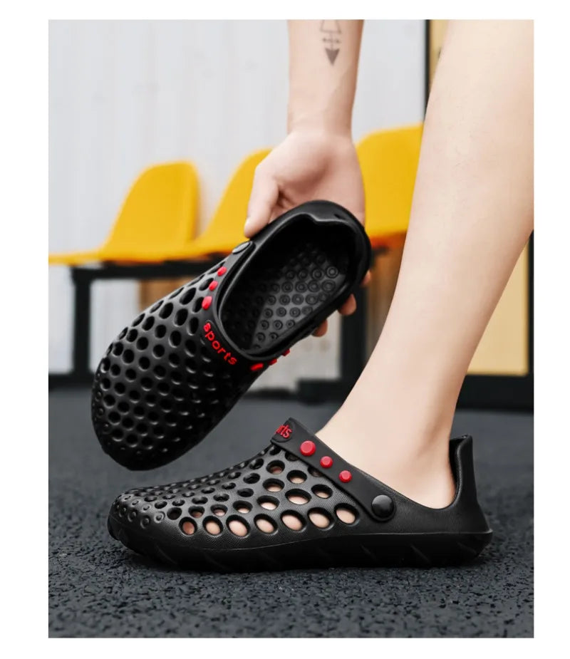 Summer Shoes Men Clogs Eva Slippers Men Flat Sandals Breathable Hole Shoes Men Beach Home Leisure Slides Men Summer Shoes