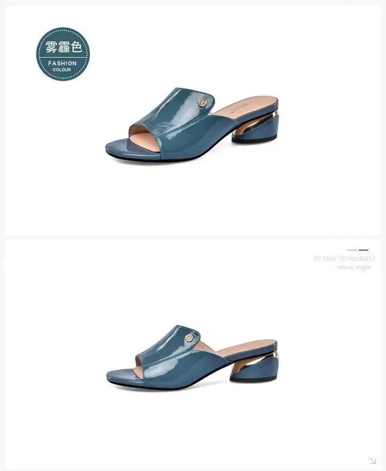 Women's High Heel Fish Mouth Square Heel Sandals