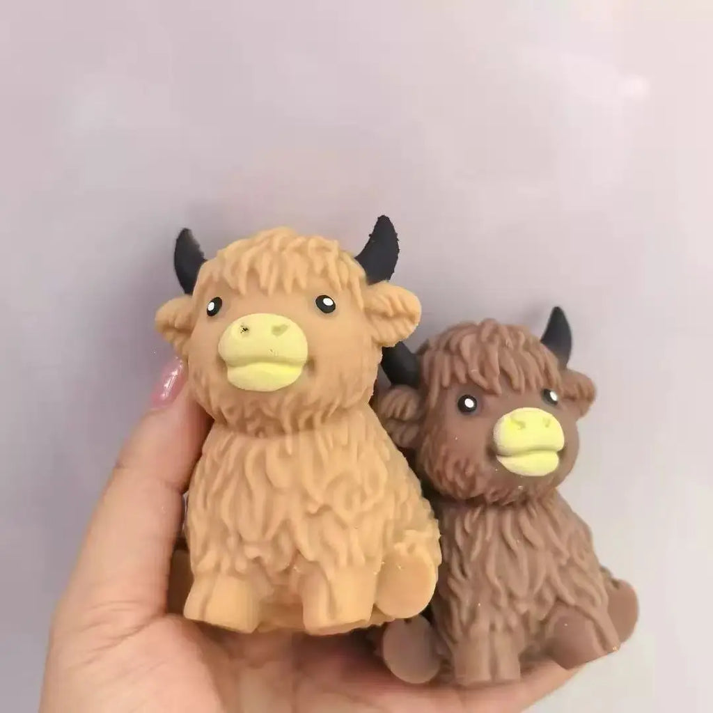 NeeDoh Scottish Highland Cow Squishy Slow Rebound adult toys, NeeDoh Squishy Flour filled adult toys gift ﻿