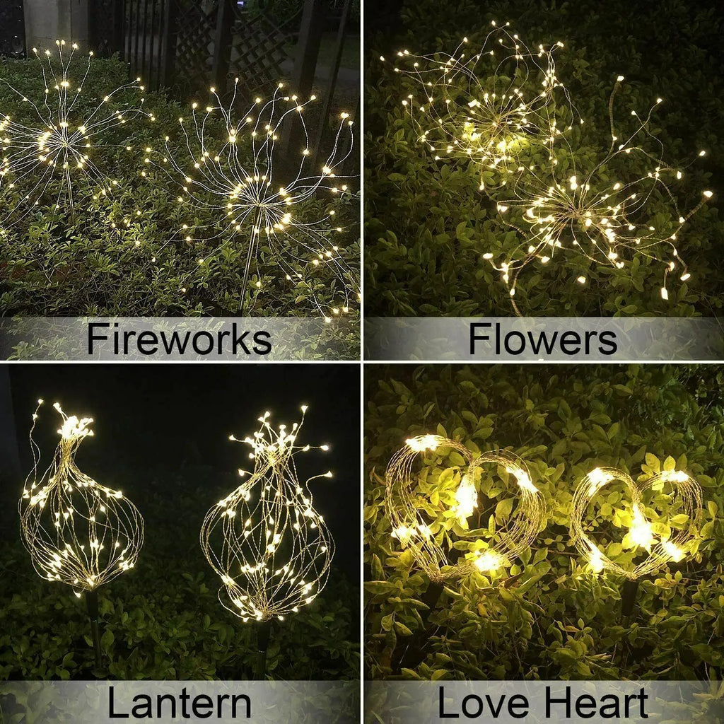 LED Solar Firework Lights Garden Decoration Fairy Lights Waterproof Outdoor Dandelion Lawn Lamp for Garden Landscape Lawn Decor