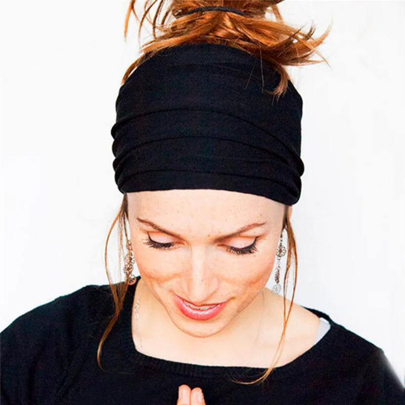 New Elastic Cycling Headband Women Fitness Headband Sweatband Fitness Headwrap Non-slip Bike Headwear Running Fitness Hairband
