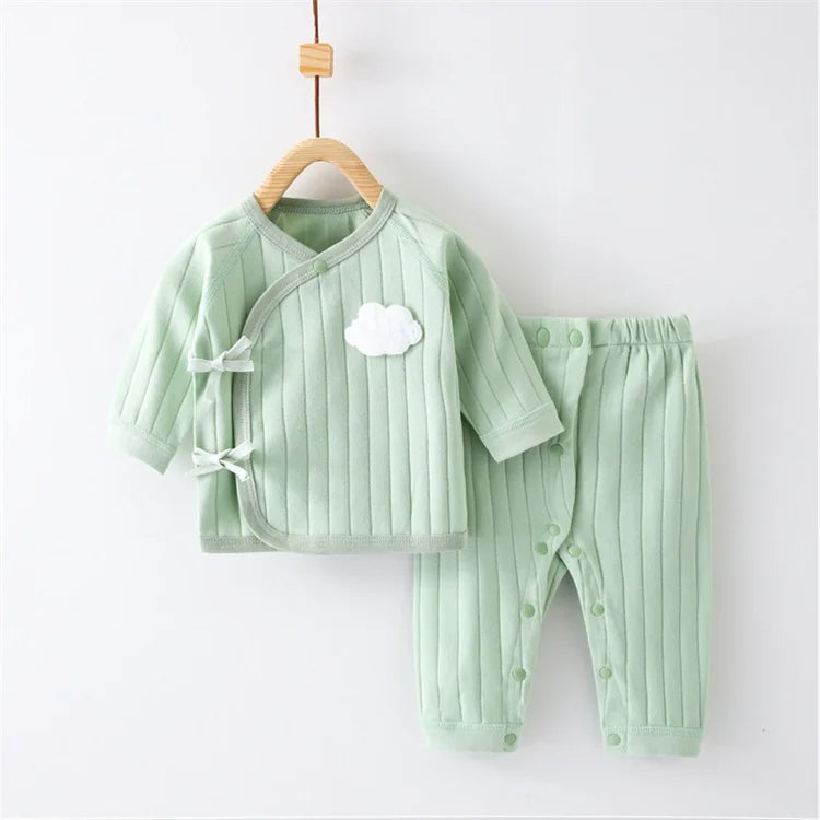 Newborn Baby Unisex Cotton Long Sleeve Top & Pants Set