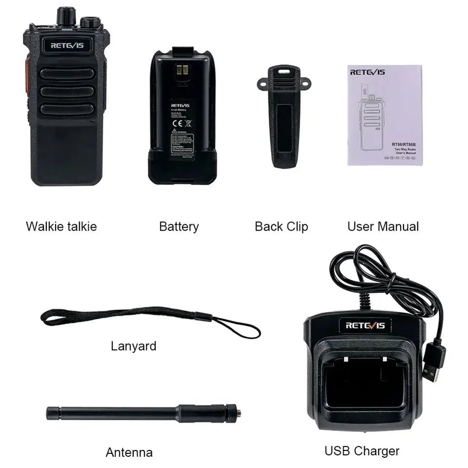 Retevis RT86 Walkie Talkie Professional Two Way Radio Long Range Walkie Talkie Communication radio for Outdoor Business