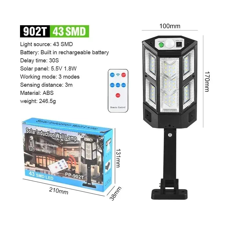 15000LM Solar Motion Sensor Wall Light | IP65 Waterproof Outdoor LED Lamp