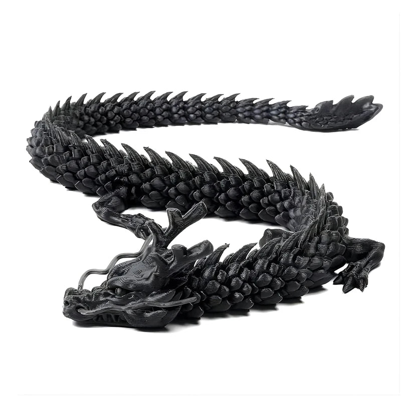 3D Printed Chinese Dragon Figurine - Movable Joints Collectible