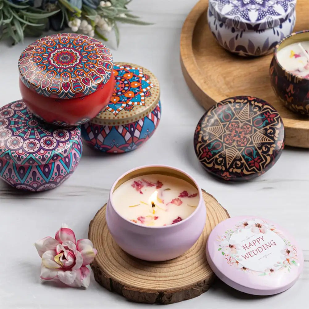 Vintage Floral Soy Wax Scented Candle Jar | 8 Fragrances – Lavender, Rose & More