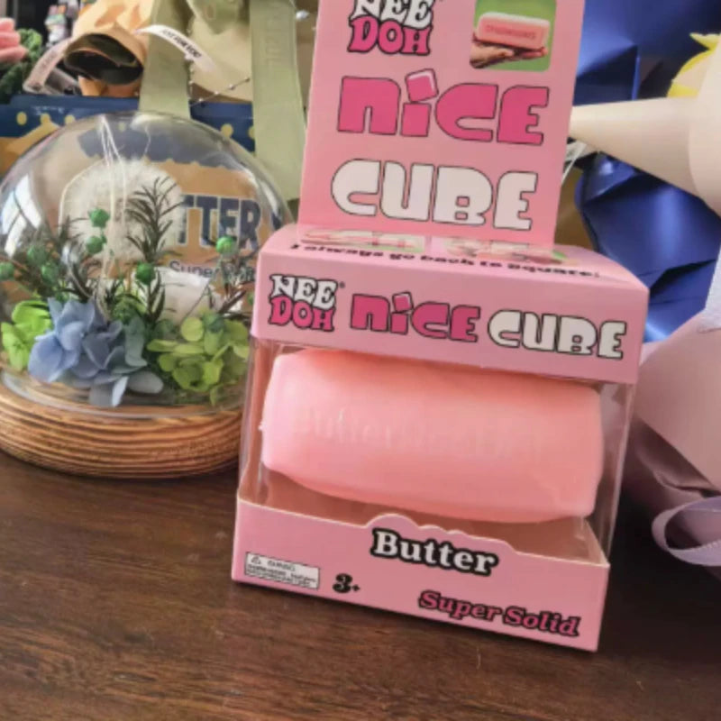 NeeDoh Nice Cube Glitter Sparkle Squeeze Toy — Slow Rising Sensory Fidget & Stress Relief
