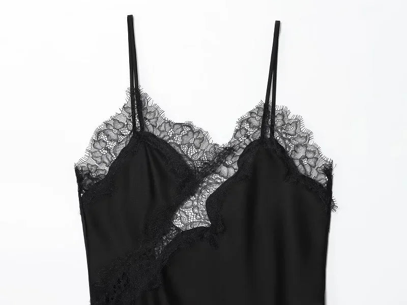 Women's Lace Asymmetric Backless Camisole Top