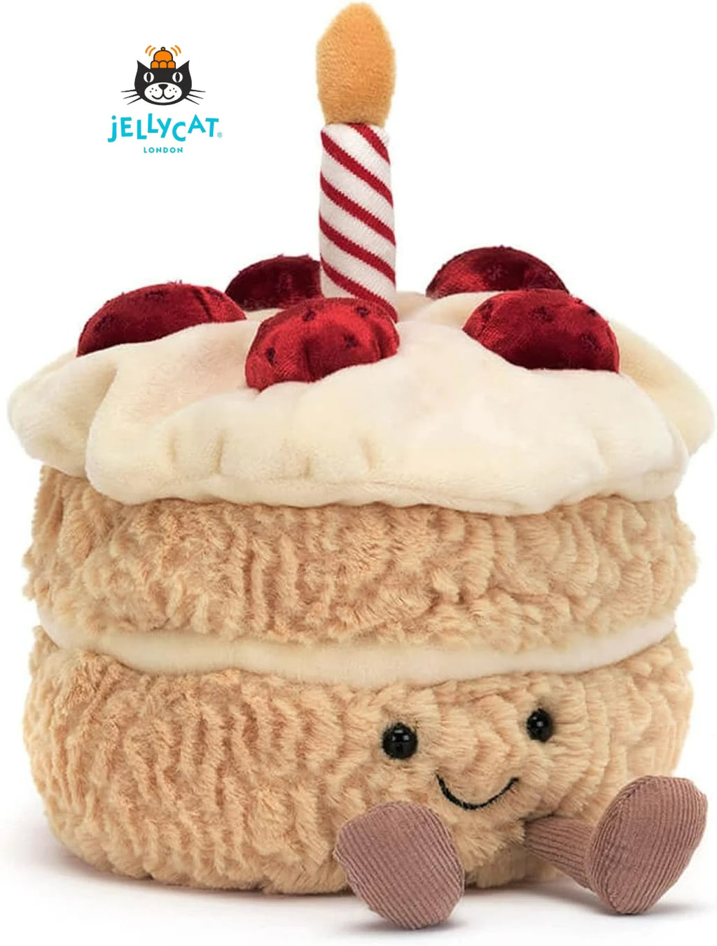 JC Shy Bonnie Rabbit Plush Doll | 31cm Soft Toy Holding Birthday Cake — Kids Holiday Gift