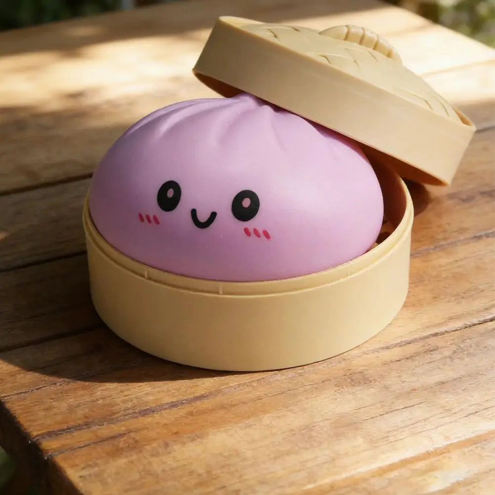 Stress Relief Squeeze Toy-Simulated Dumpling&Baozi,Reusable Low Rebound Sensory Dough Ball For Relieve Anxiety&Release Emotions