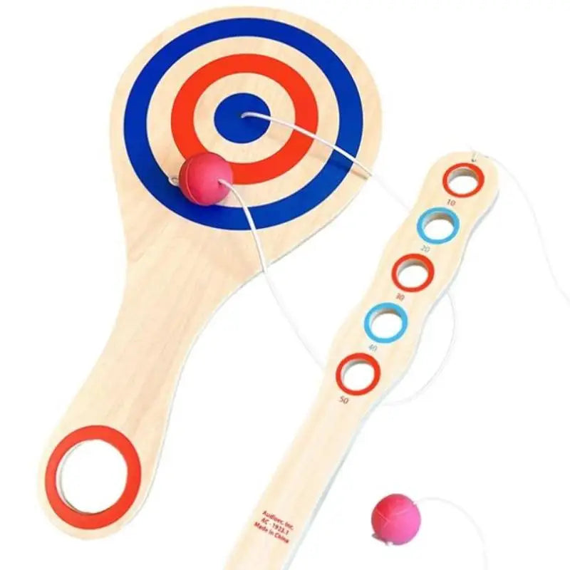 Wooden Paddle Ball With String And Ball Fun Set for HandEye Coordination Development Portable Elastic Design Family Party Play