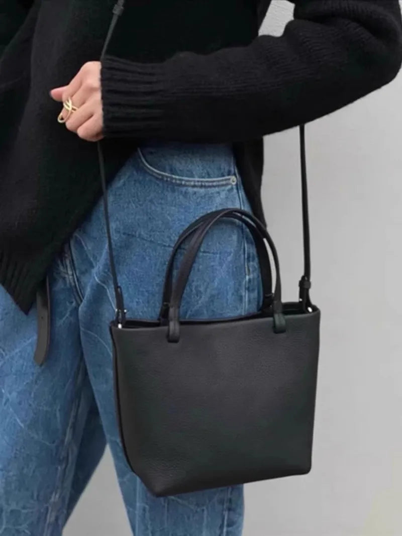 Women's Leather Small Tote & Crossbody Shoulder Bag