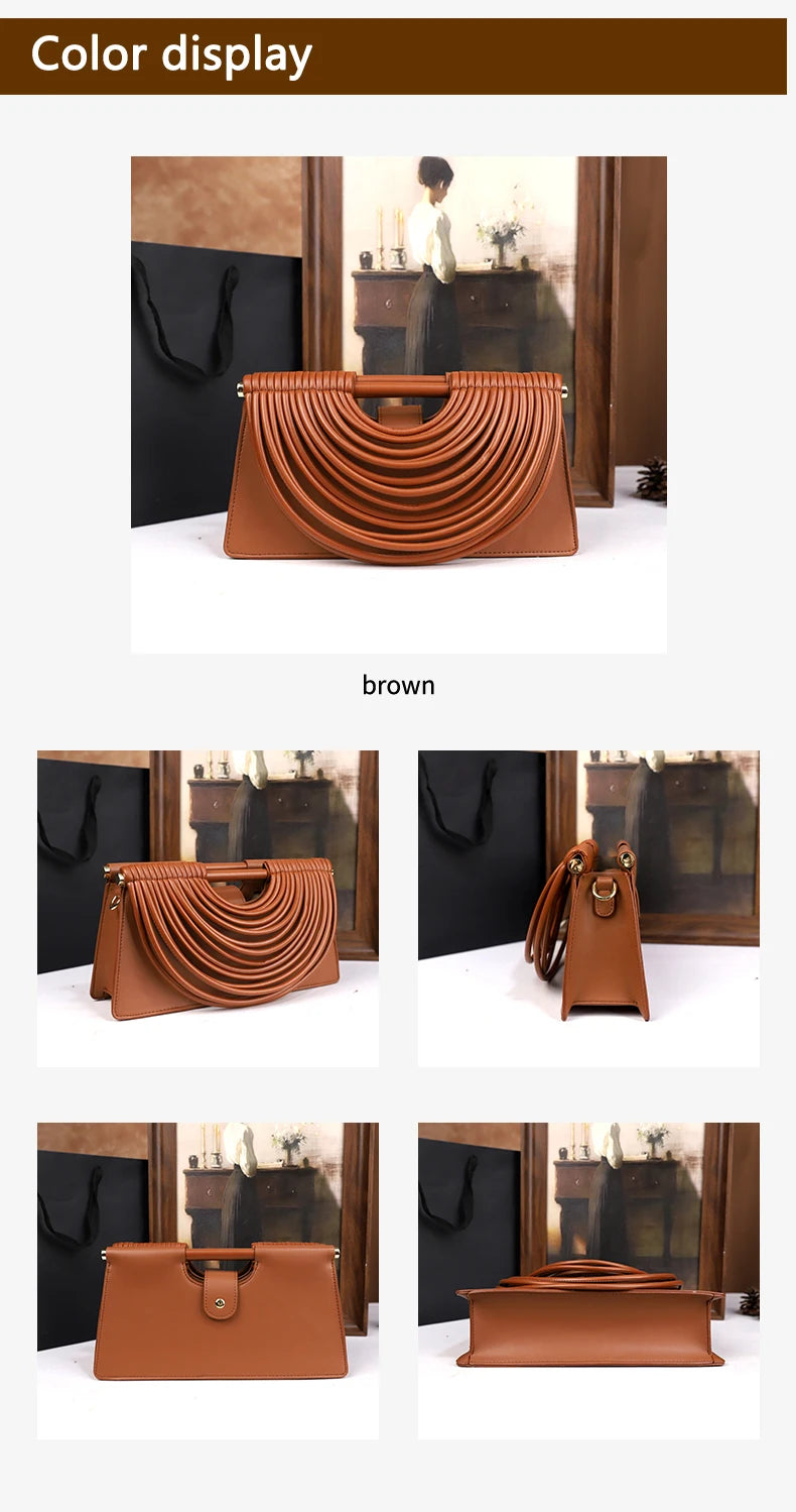 Women's Woven Line Tassel Tote Handbag