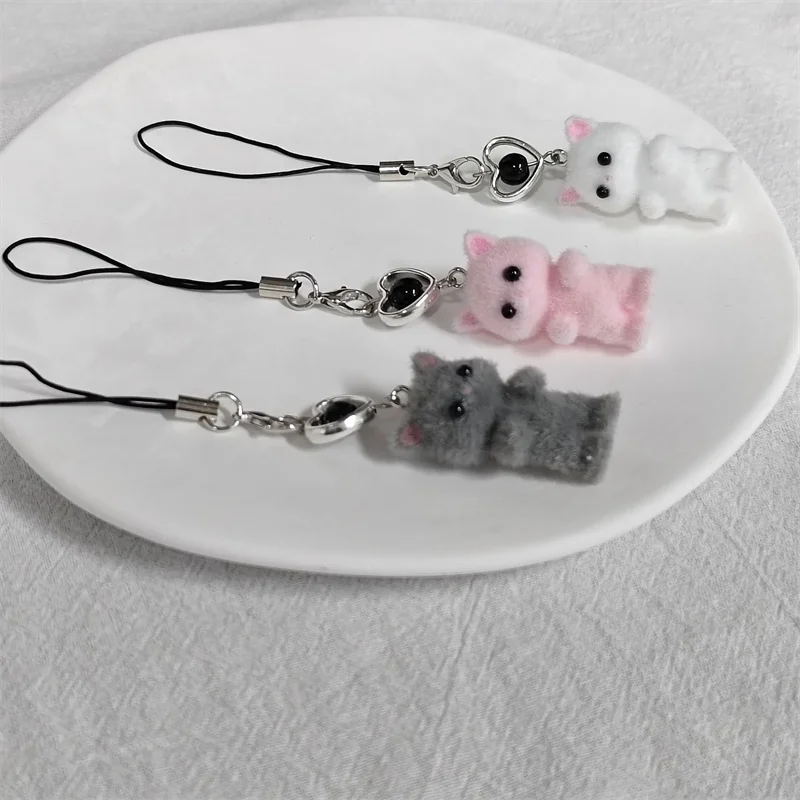 Cute calico critters persian cat beaded keychains y2k handmade