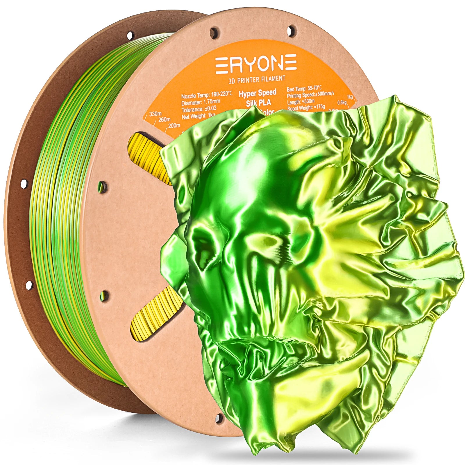 ERYONE 1KG Silk Dual Color PLA Series 3D Printer Filament 1.75mm, Dual-Color Coextrusion Silky Shiny Finish, 1kg Spool