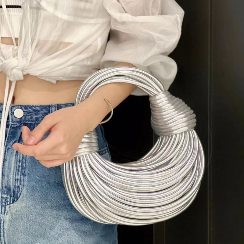 Women's Handwoven Rope Knotted Shoulder Bag