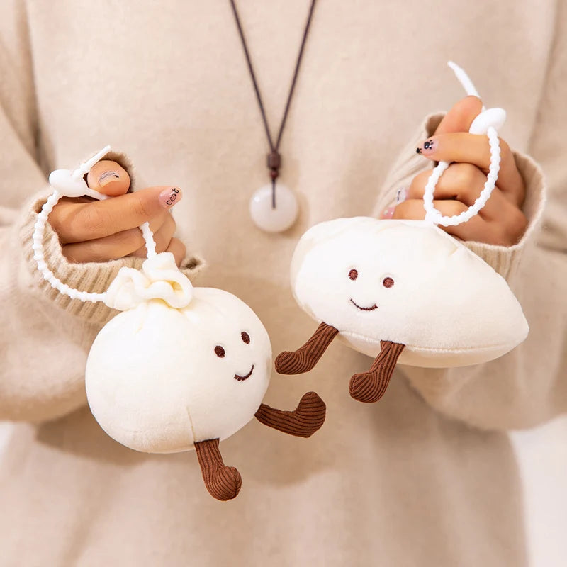 New Steamed Stuffed Bun Dumpling Pendant Imitation Food Cartoon Soft Plush Cotton Toys Stuffed Chinese Food Doll Bag Decoration