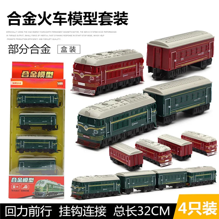 1:60 Retro train model Alloy Car Diecasts Metal Toy Model with Pull Back Function Vehicles for Child Gifts