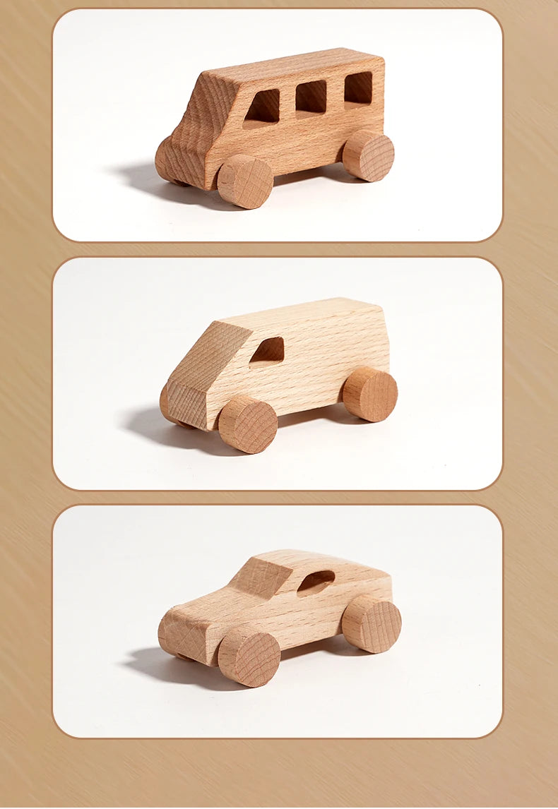 DIY Wooden Toy Car For Children Wooden Push Car Shape Educational Toy For Grasping Can Be Painted And Used As Decoration Gift