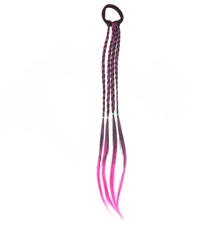 Korean Fashion Kids Wig Braids Girls Dirty Braid Hair Rope Children Gradient Barrettes Headwear Baby Kids Hair Accessories