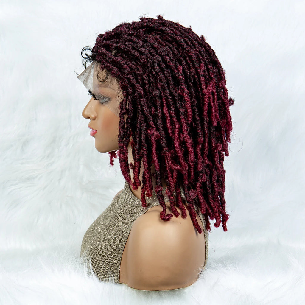 Synthetic Lace Front Wig Braided Wigs Dreadlock Wig 16 inches Short Knotless Butterfly Locs Wigs for Black Women Synthetic Wig