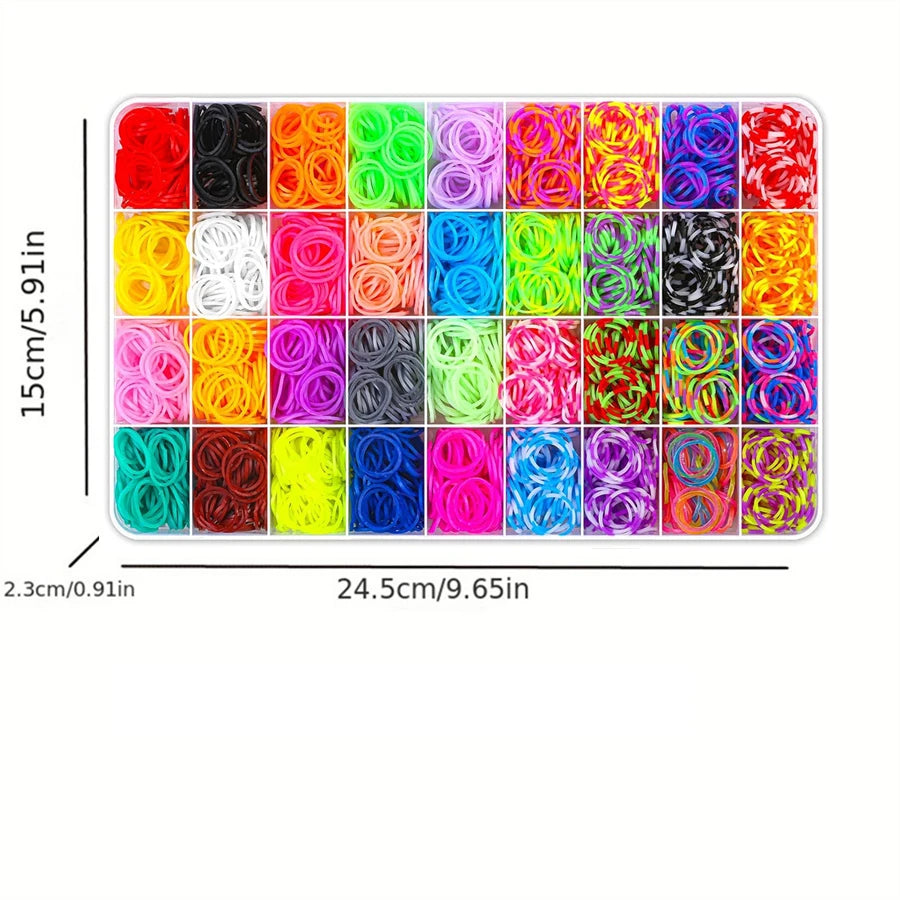 DIY Loom Bands Kit | 2700+ Rubber Bands | 36 Colors & 36 Grids | Bracelet Making Craft Kit