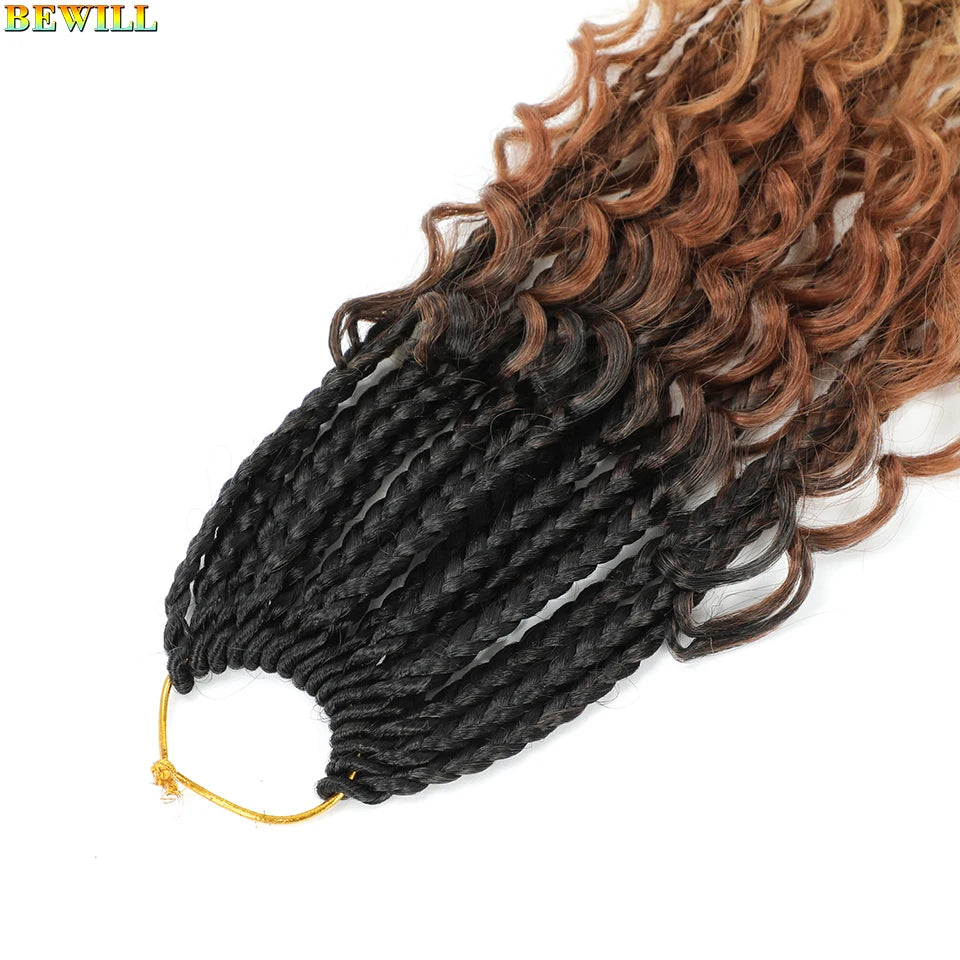 Goddess Box Braids Crochet Hair 14 18 24 Inch Bohemian Hippie Box Braids With Curly Ends Synthetic Braiding Hair for Black Women