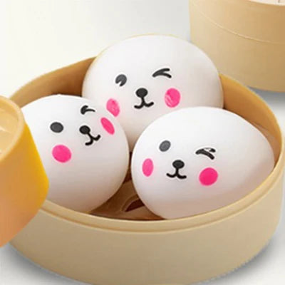 Cute Animal & Dumpling Mochi Squishy Stress Ball – Fidget Sensory Toy