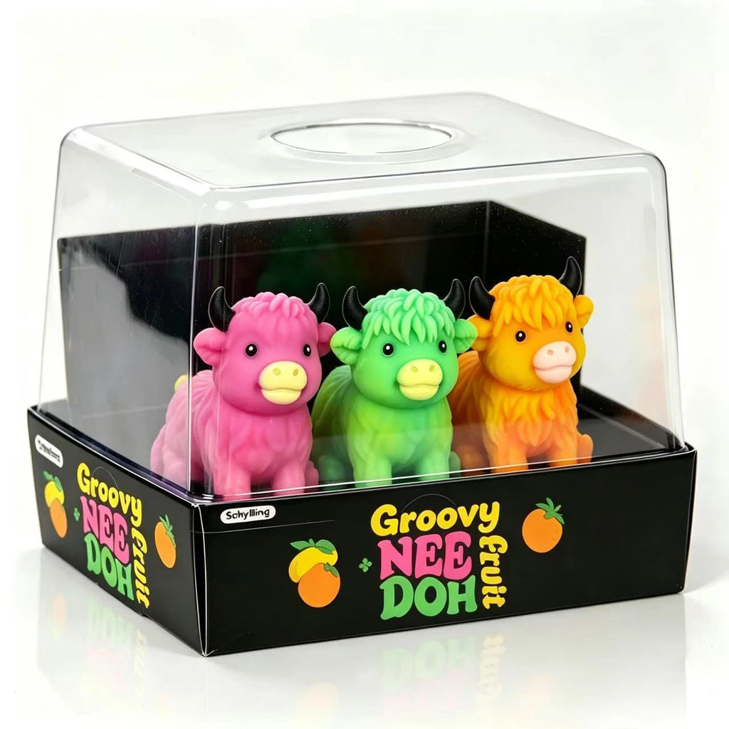 NeeDoh Scottish Highland Cow Squishy Slow Rebound adult toys, NeeDoh Squishy Flour filled adult toys gift ﻿