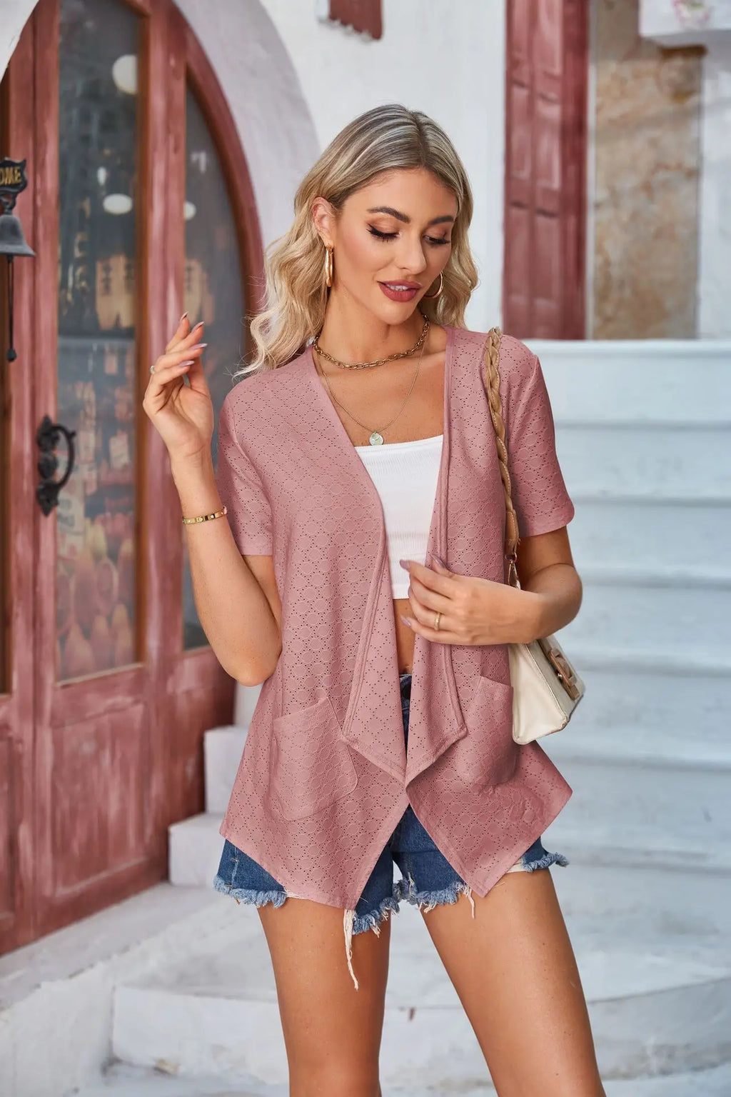 2026 Summer New Women's Wear Women's Hollow Solid Color Casual Cardigan Coat Multiple Colors Available Tops Women's Clothing