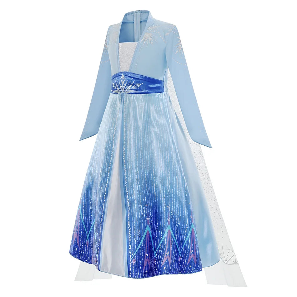 Girls Princess Snow Queen Costume Dress