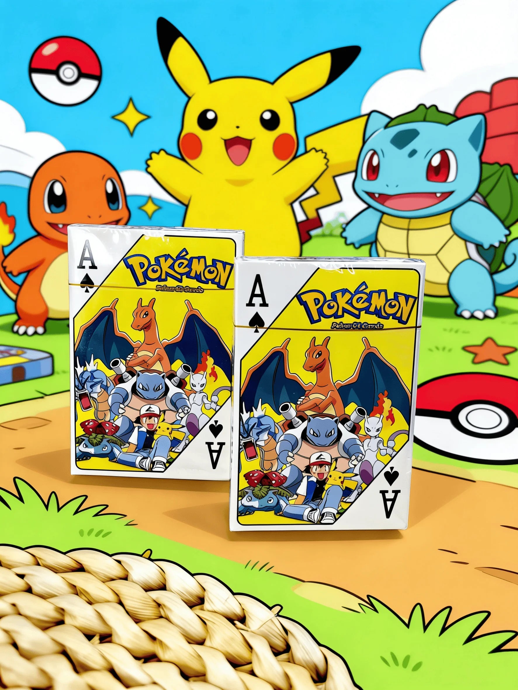Pokemon Poker playing cards board games child kids toys Children toy deck card game set Cute Cartoon Pikachu Charizard Poke Ball