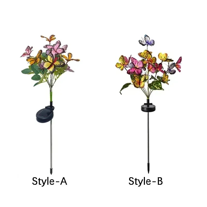 Solar Butterfly & Sunflower Lawn Lamp | Outdoor Garden Solar Light