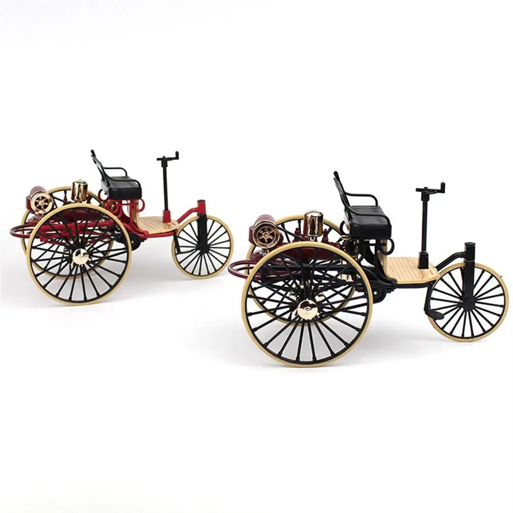 Kids Toy Vintage Classic Tricycle Model Metal Diecast Three Wheeled Simulation Tricycle Toy 1:12 Alloy Model Collectibles Gift