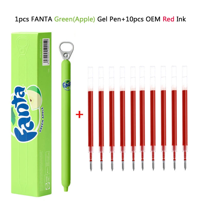 KACO x Fanta Pull-Tab Gel Pens,Creative Ins Signature Pen,0.5mm Quick Drying&Comfortable Grip Fun&Stess Relief Kawaii Stationery