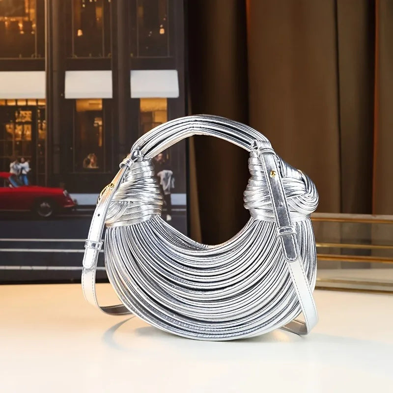 Women's Handwoven Rope Knotted Shoulder Bag