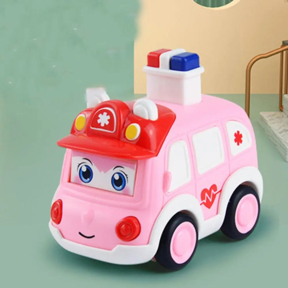 Interactive Police Car Press and Go Car Toy Vehicle Pull Back Push and Go Cars Fire Truck Mini Vehicles Wind-up Cars Toys Gift