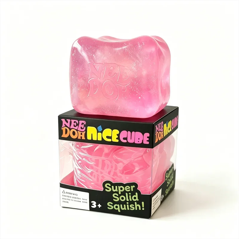 Needoh Nice Berg Giant Sensory 7.5cm Cube Mini 4 Pack Baby Teenie Cube Sensory Slow Rebound Stress Reliever Anti-Anxiety Toy