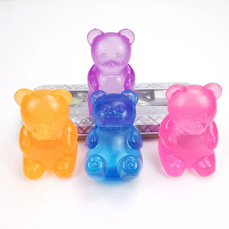 Cute Bear Maltose Squishy Toy Dough Colorful Sensory Toy Creative Desk Decoration Stress Relief Doll Squeeze Fidget Toy