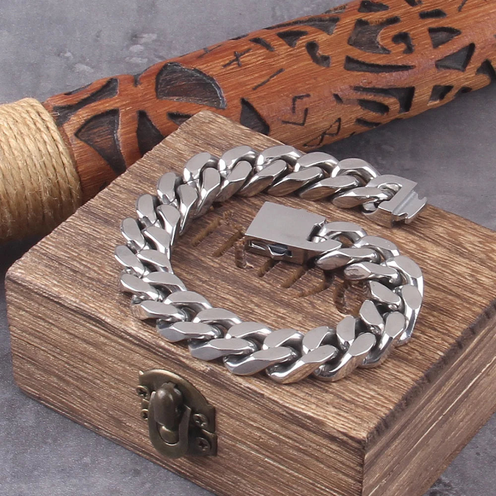 Viking Cuban Link Bracelet – 316L Stainless Steel Men's Chain Bracelet