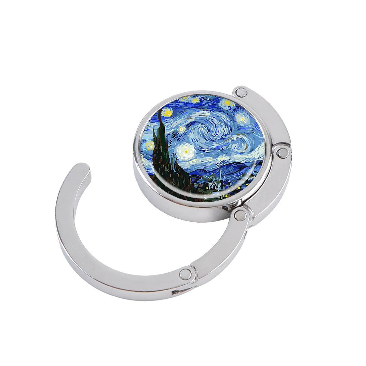 Van Gogh Art Folding Metal Purse Hanger & Table Bag Hook