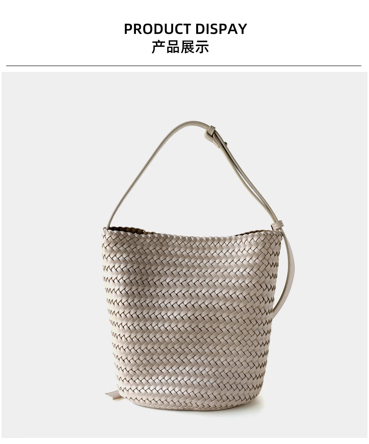 Women's Handwoven Knit Bucket Shoulder Bag