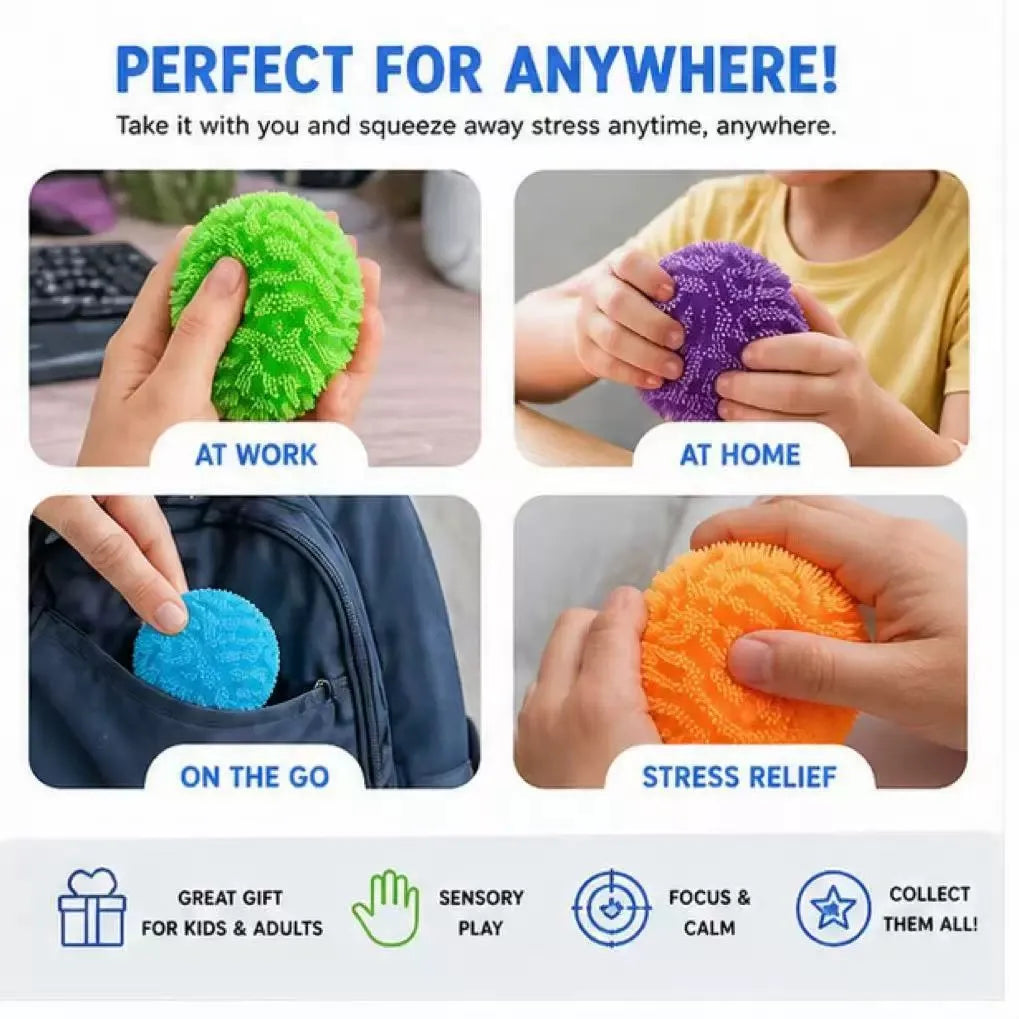 NeeDoh Fuzz Ball Blind Box Stress Relief Toy | Soft Squishy Desktop Ornament Squeeze Ball