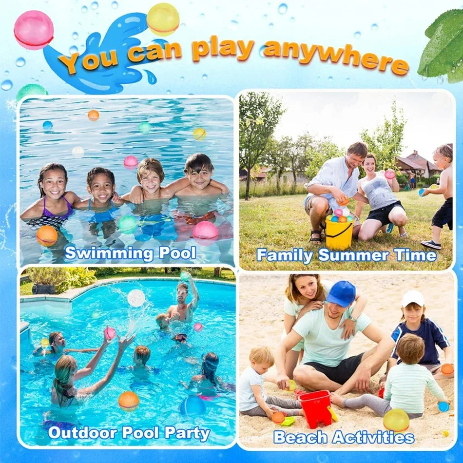 Reusable Self-Sealing Water Balloons | Quick Fill Splash Balls | Kids Outdoor Fun | 4–50 Pack